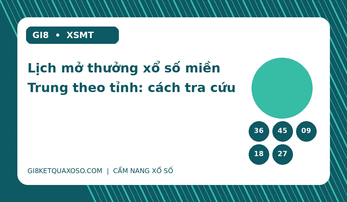 Minh hoạ cách tra lịch theo đài miền Trung; các con số chỉ để trang trí